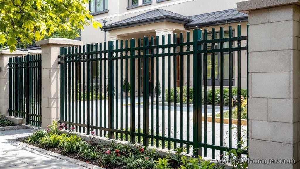 Aluminum Fence Extra Wide Commercial Dark green - aluminum fence