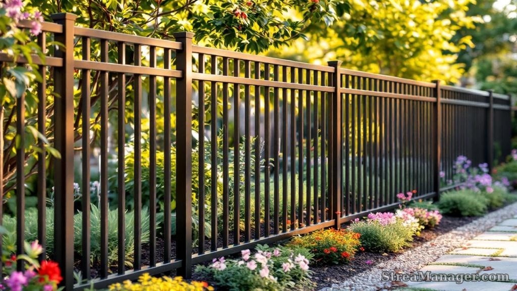 Aluminum Fence Extra Wide Garden Bronze - aluminum fence