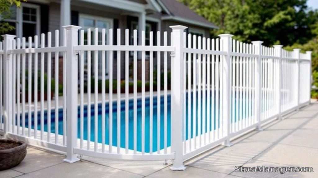Aluminum Fence Extra Wide Pool Area White - aluminum fence