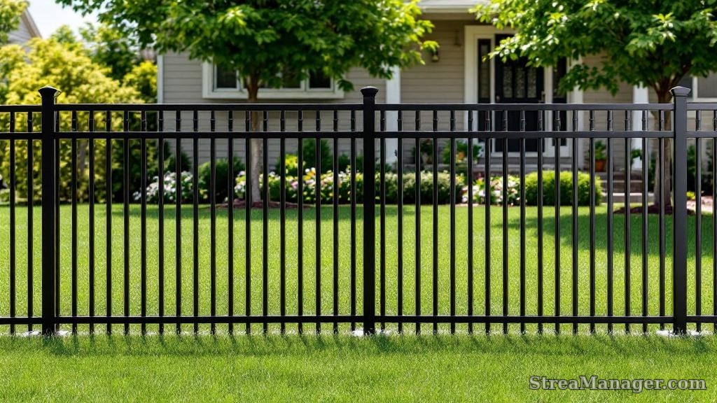 Aluminum Fence Narrow Pickets Front Yard Black - aluminum fence