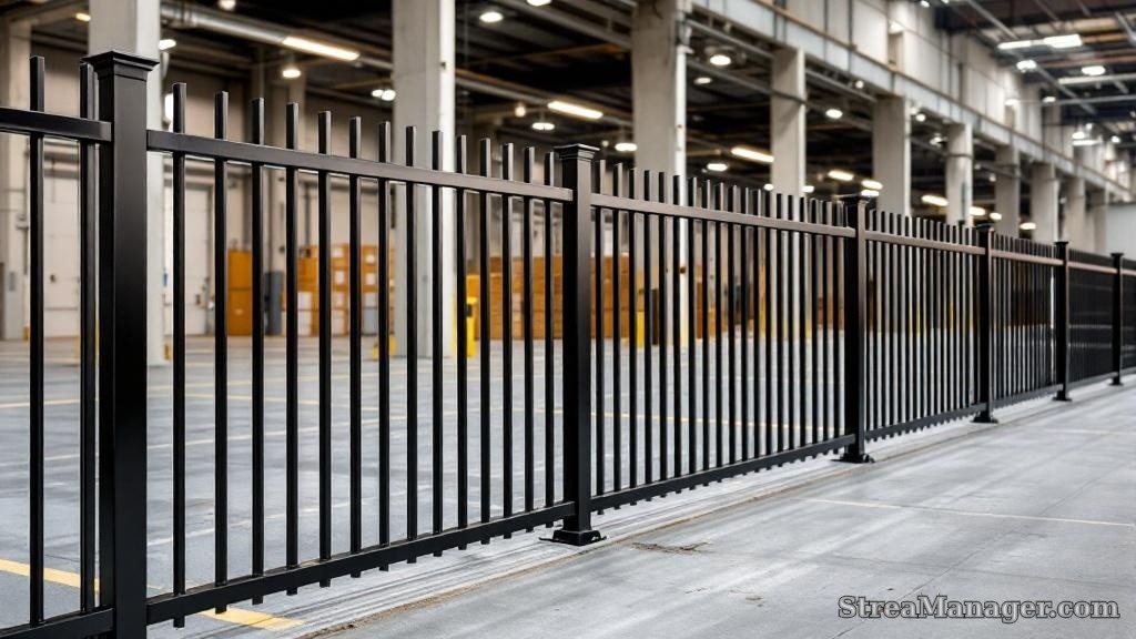 Aluminum Fence Narrow Pickets Industrial Black - aluminum fence