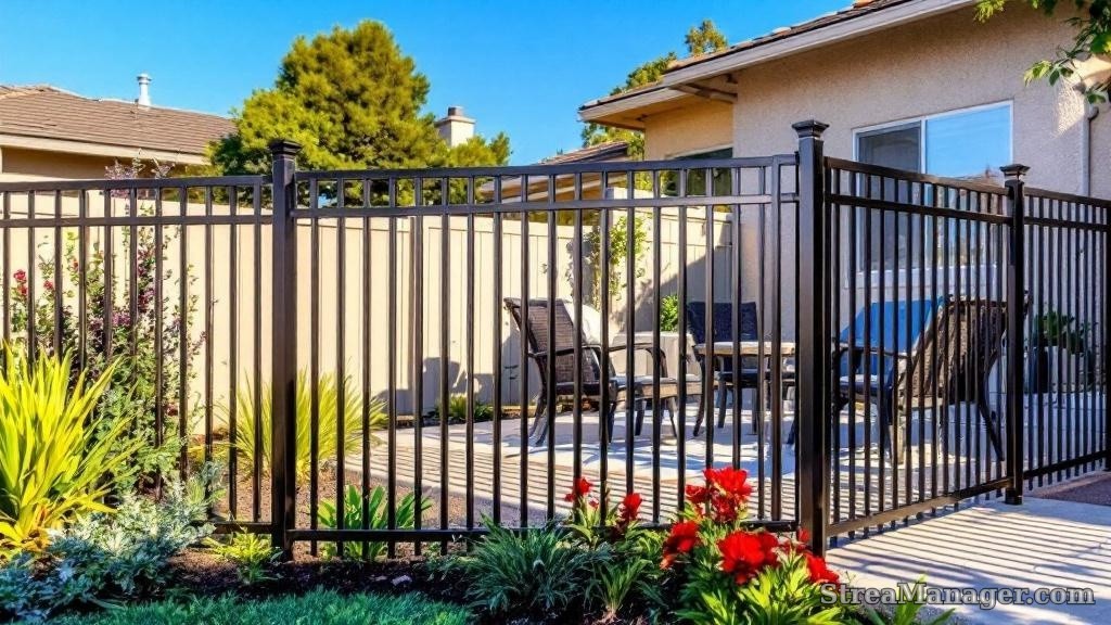 Aluminum Fence Short Height Backyard Bronze - aluminum fence