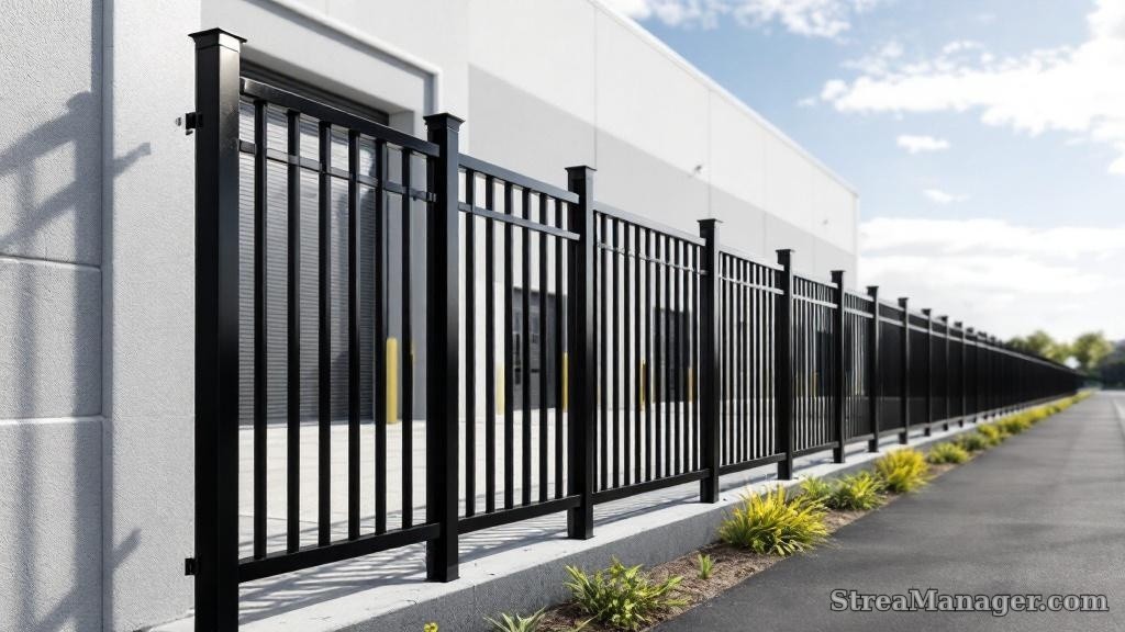 Aluminum Fence Short Height Industrial Black - aluminum fence