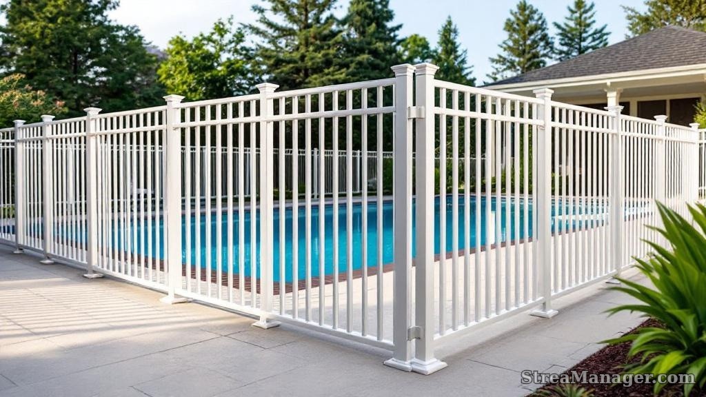 Aluminum Fence Short Height Pool Area White - aluminum fence
