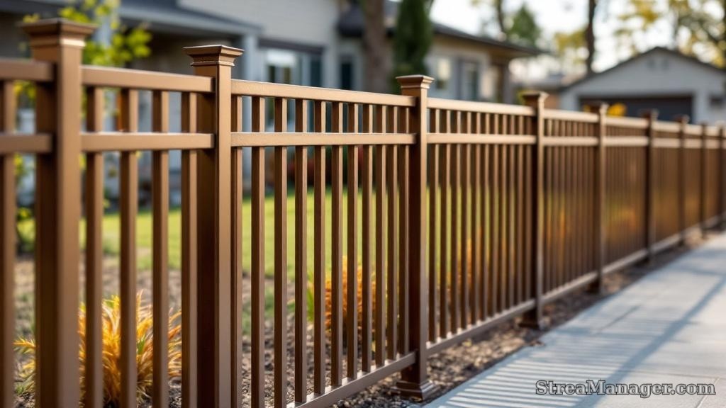 Aluminum Fence Short Height Property Line Bronze - aluminum fence