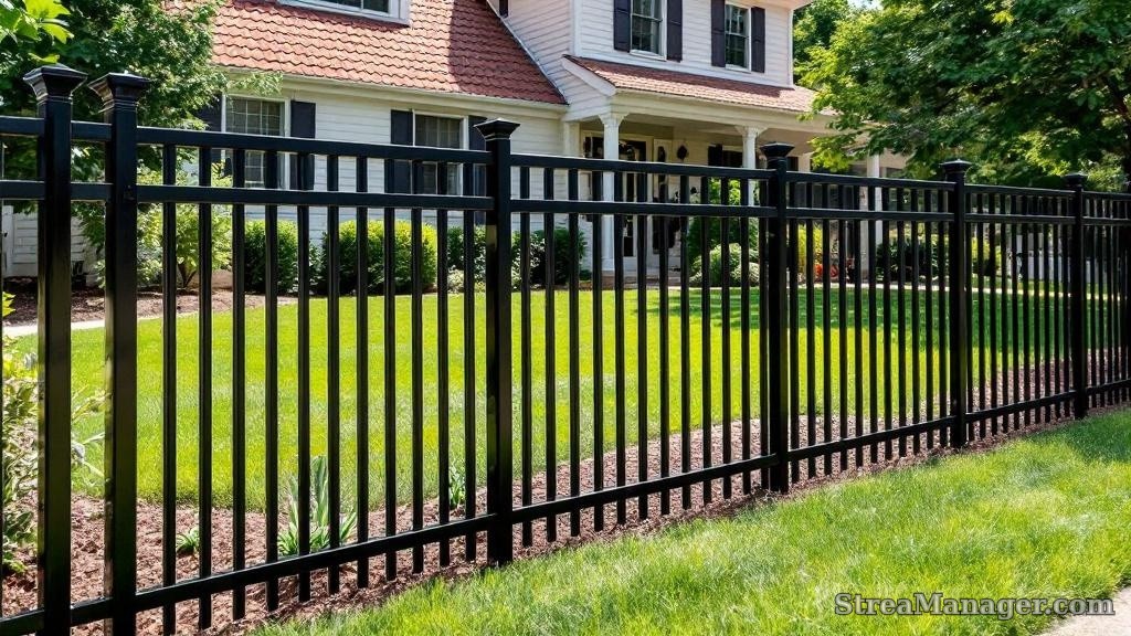 Aluminum Fence Front Yard Black - aluminum fence