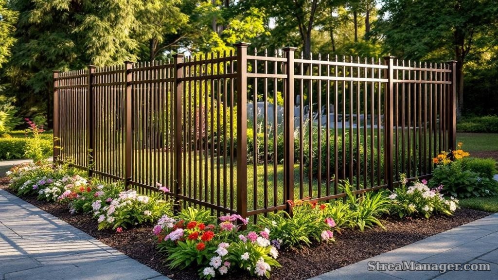Aluminum Fence Garden Bronze - aluminum fence