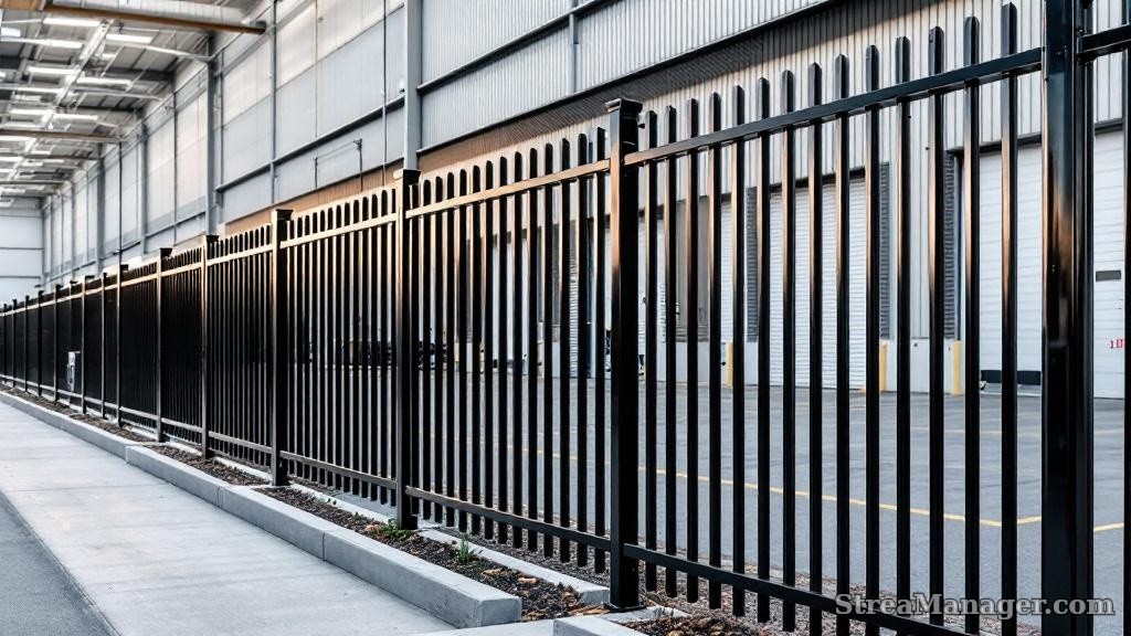 Aluminum Fence Industrial Black - aluminum fence