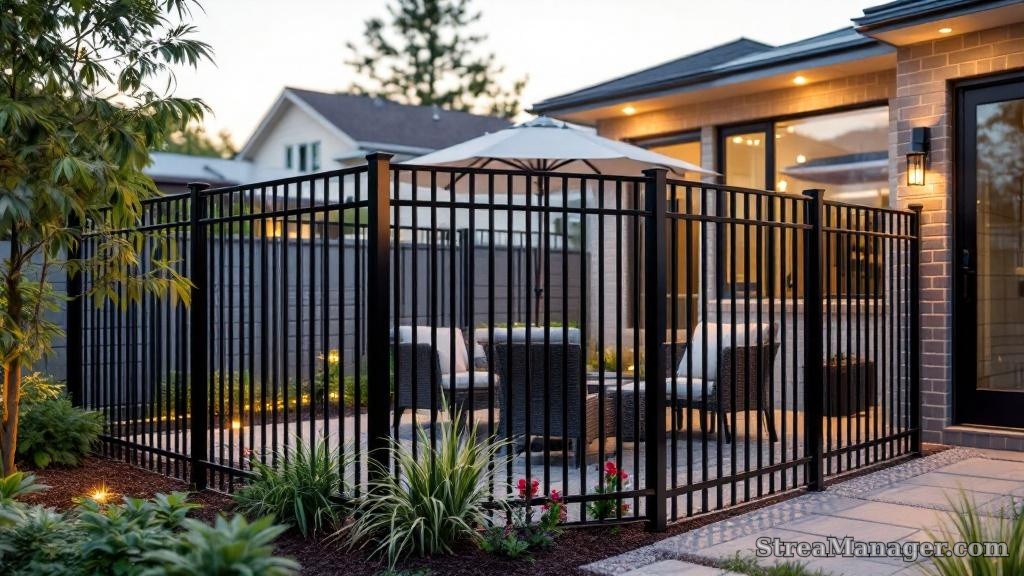 Aluminum Fence Patio Black - aluminum fence
