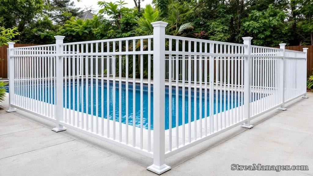 Aluminum Fence Pool Area White - aluminum fence