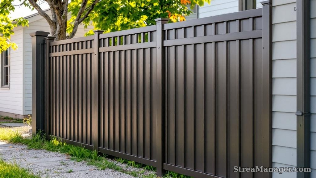 Aluminum Fence Property Line Bronze - aluminum fence