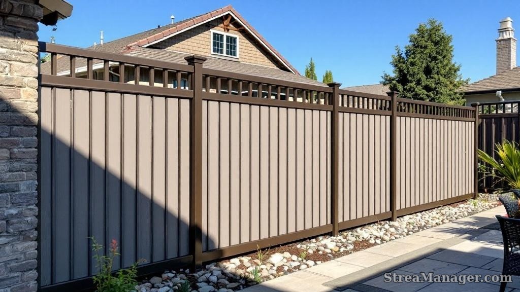 Aluminum Fence Tall Height Backyard Bronze - aluminum fence