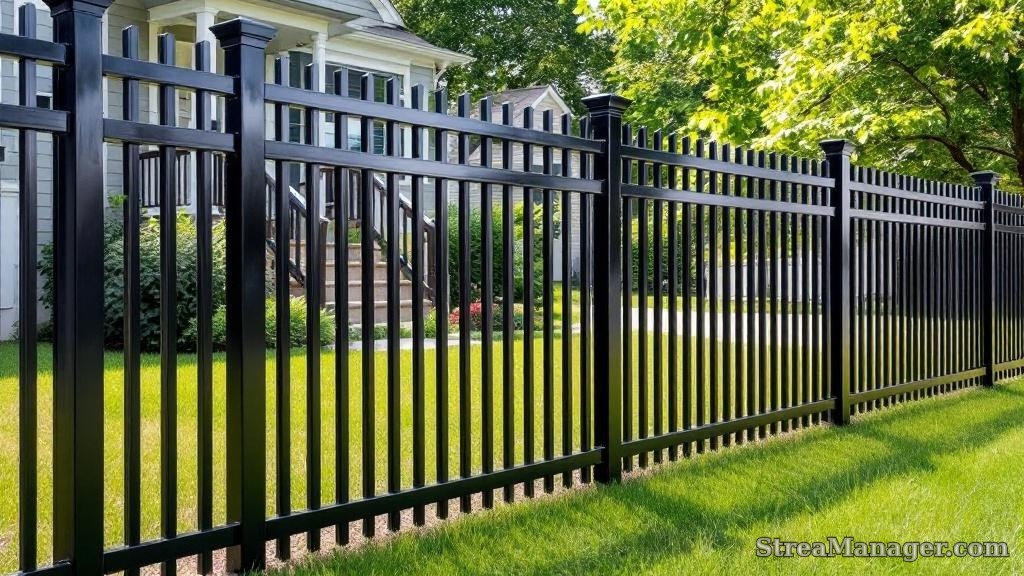 Aluminum Fence Tall Height Front Yard Black - aluminum fence