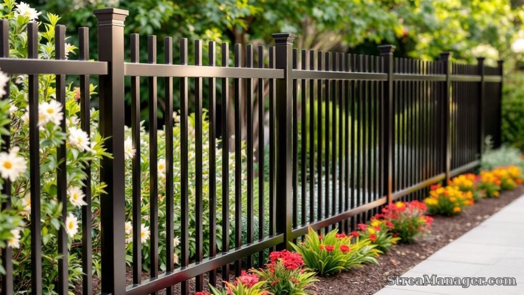 Aluminum Fence Tall Height Garden Bronze - aluminum fence