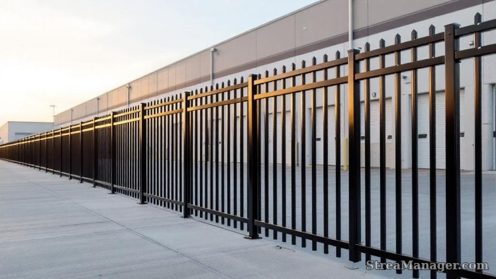 Aluminum Fence Tall Height Industrial Black - aluminum fence