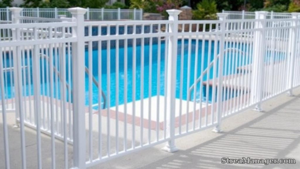 Aluminum Fence Tall Height Pool Area White - aluminum fence