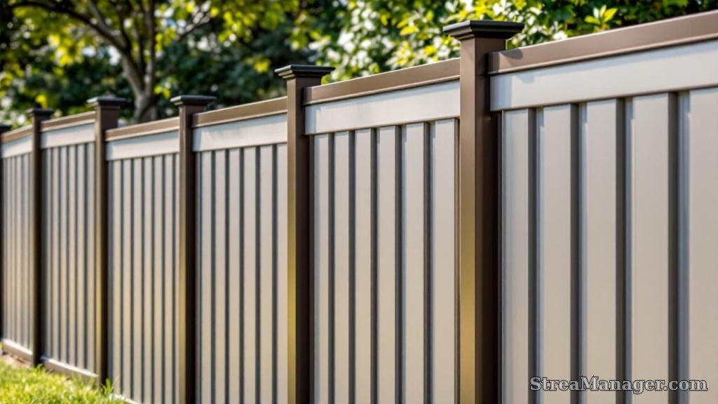 Aluminum Fence Tall Height Property Line Bronze - aluminum fence