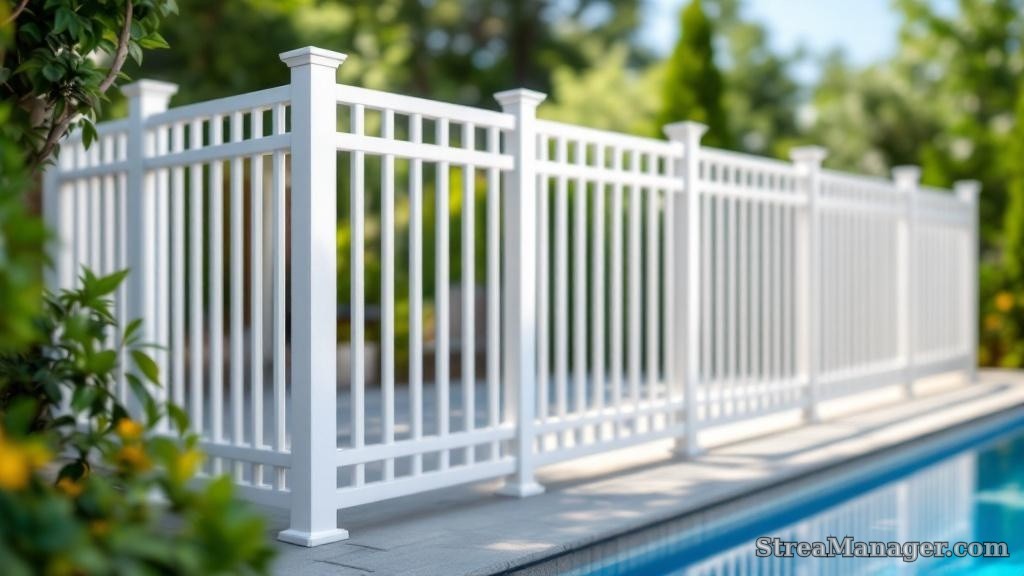 Aluminum Fence Wide Pickets Pool Area White - aluminum fence