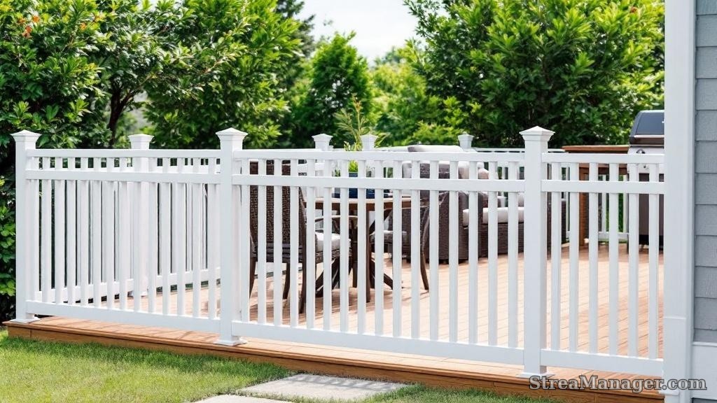 2 Rail Aluminum Fence Deck White - aluminum fence