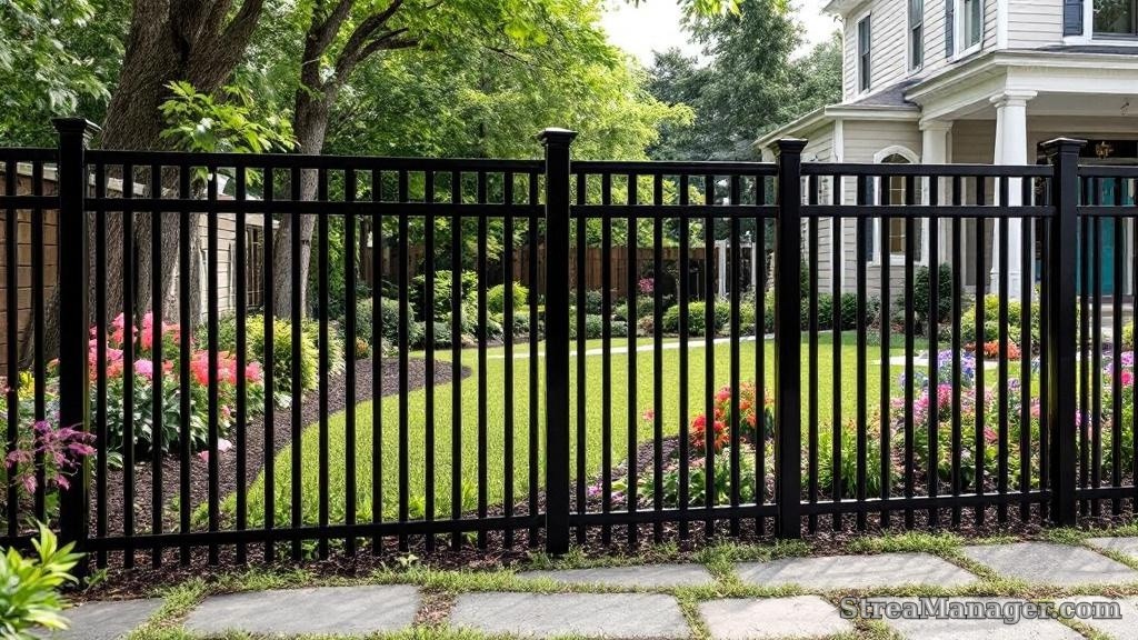 2 Rail Aluminum Fence Decorative Black - aluminum fence