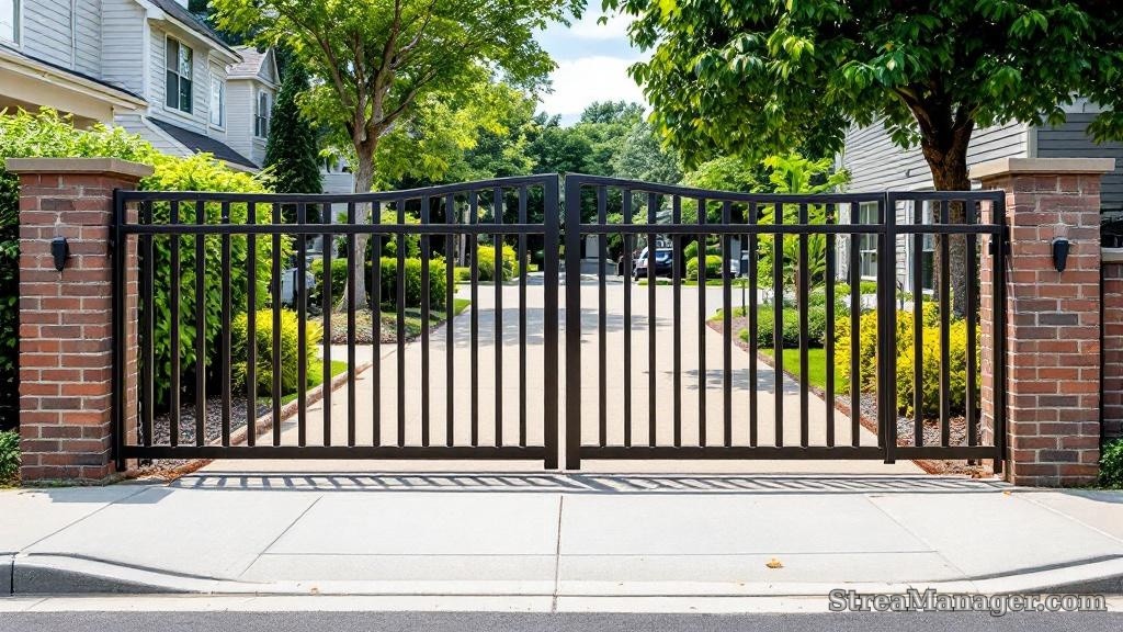2 Rail Aluminum Fence Driveway Bronze - aluminum fence