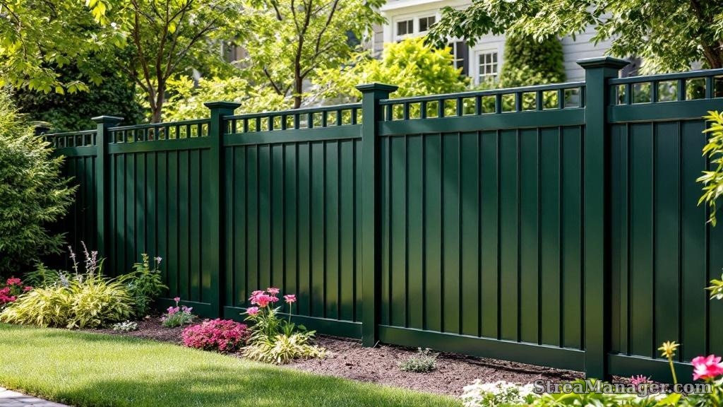 2 Rail Aluminum Fence Garden Dark green - aluminum fence