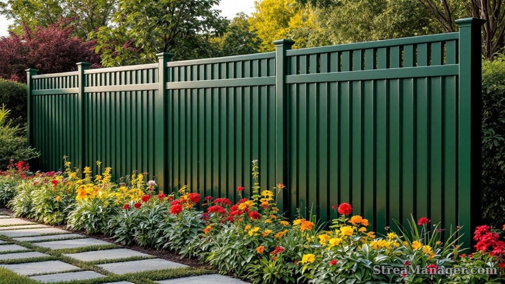 2 Rail Aluminum Fence Garden Dark green - aluminum fence
