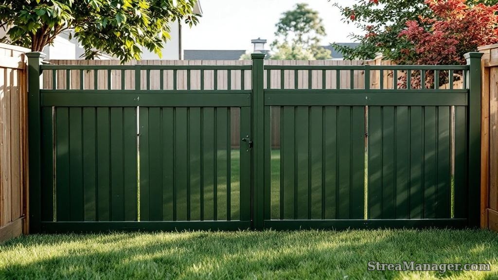 2 Rail Aluminum Fence Pet Area Dark green - aluminum fence