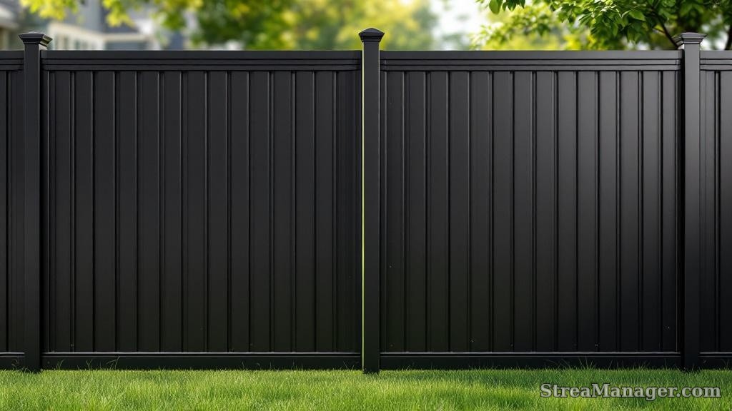 2 Rail Aluminum Fence Property Line Black - aluminum fence