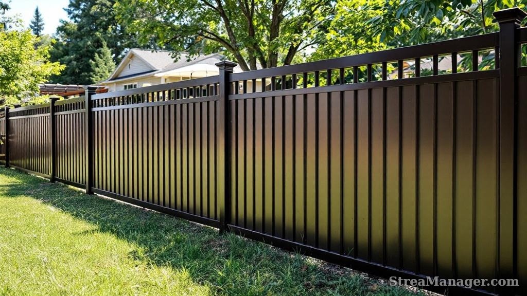 2 Rail Aluminum Fence Backyard Bronze - aluminum fence