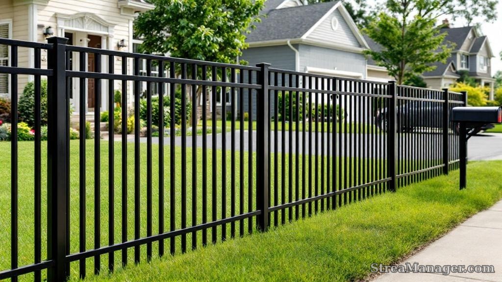 Aluminum Fence Front Yard Black - aluminum fence