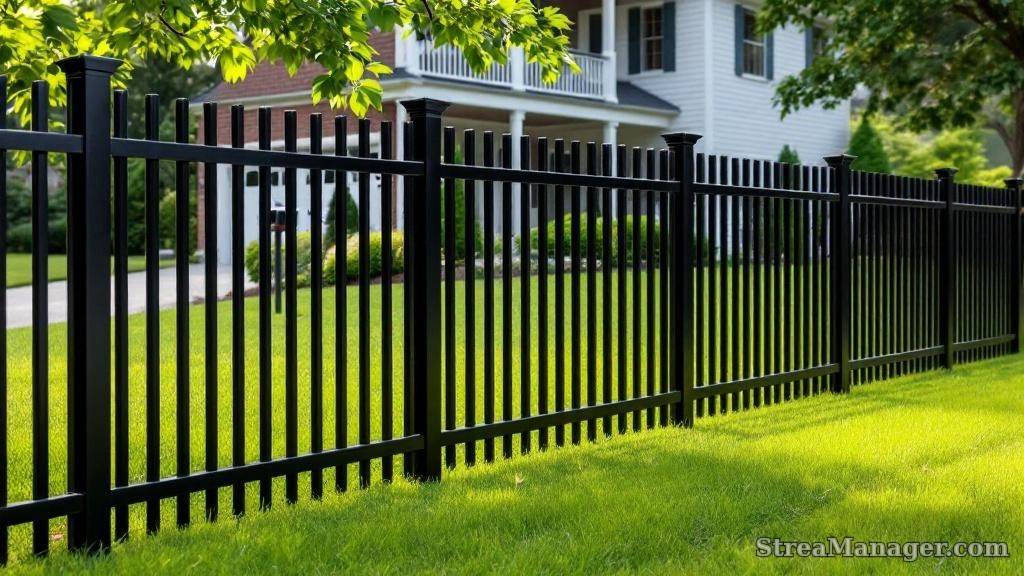 Aluminum Fence Front Yard Black - aluminum fence