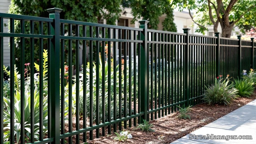 Aluminum Fence Garden Dark green - aluminum fence