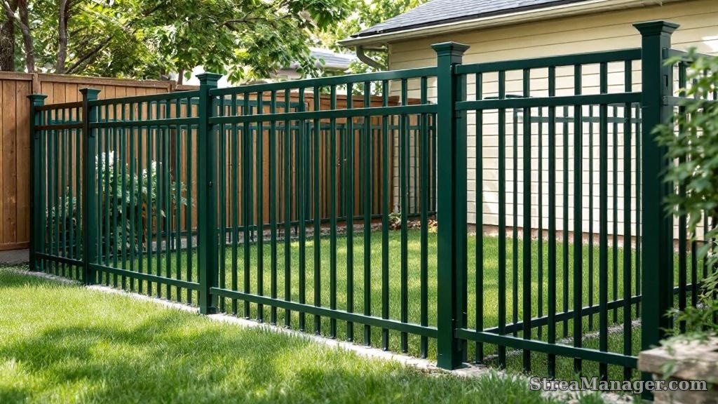 Aluminum Fence Pet Area Dark green - aluminum fence