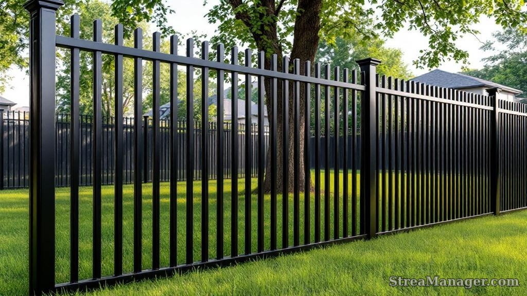 Aluminum Fence Property Line Black - aluminum fence