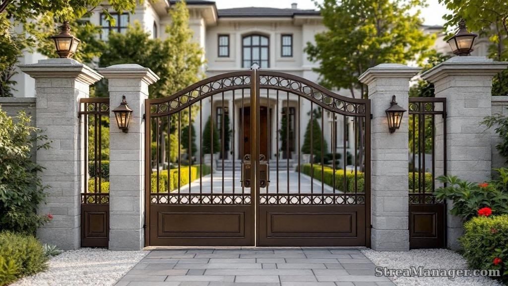 Bronze Walk Gate Elegant - professional fence installation