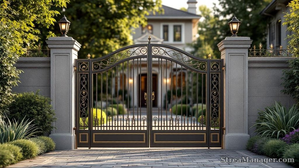 Bronze Walk Gate Elegant - professional fence installation