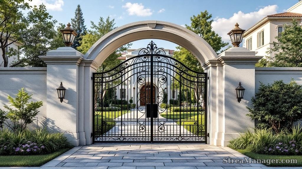 Curved Top Walk Gate - professional fence installation