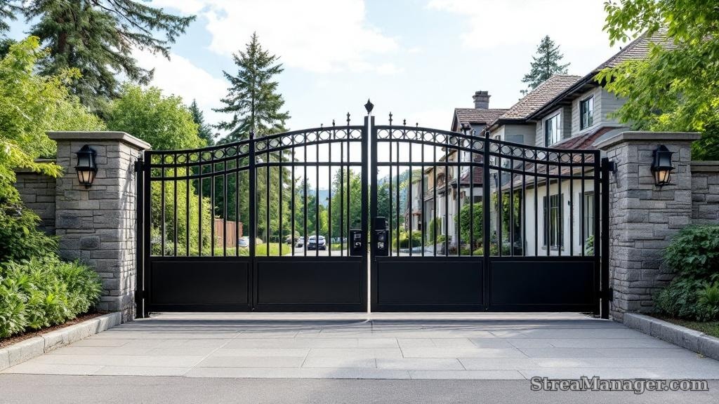 Double Walk Gate Wide Entry - professional fence installation