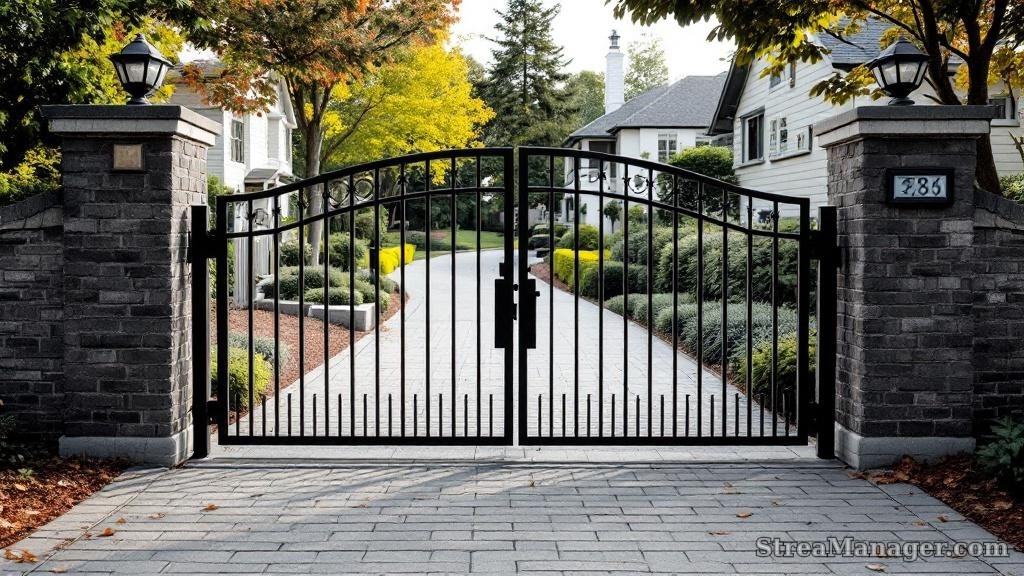 Double Walk Gate Wide Entry - professional fence installation