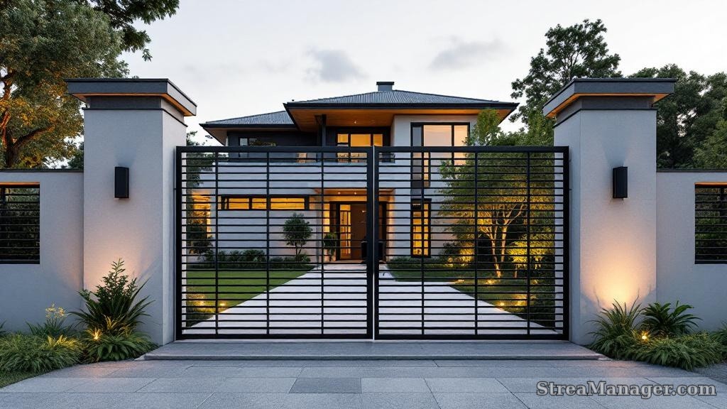 Flat Top Walk Gate Modern - professional fence installation