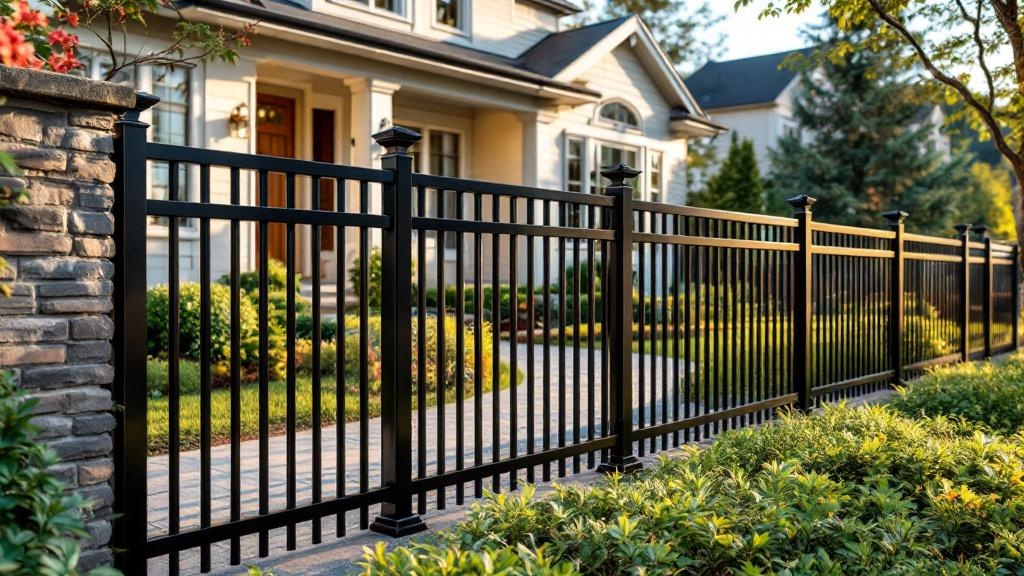 Beautiful Aluminum fence enhancing curb appeal