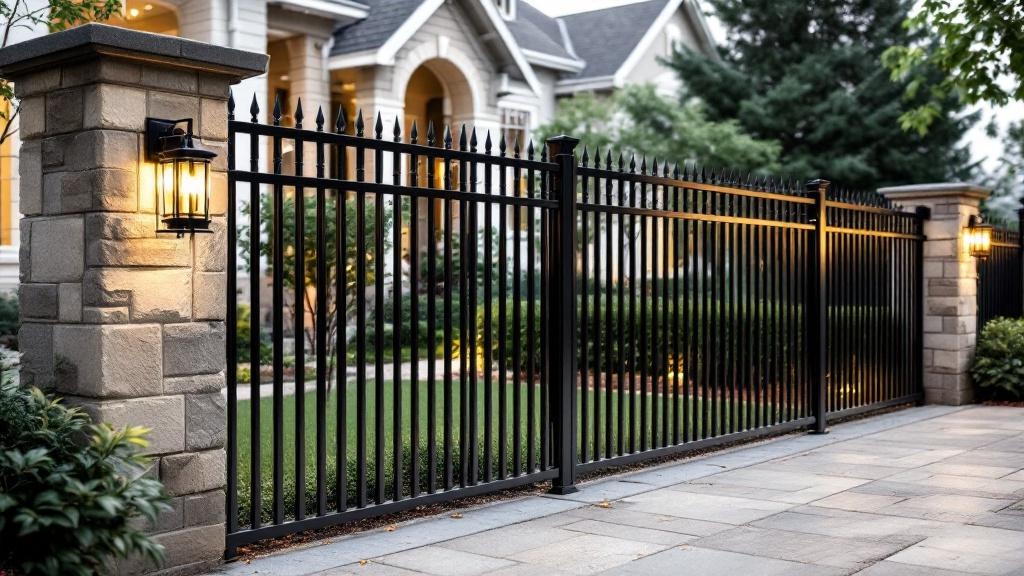 Aluminum fence installed at a urban property in Albuquerque