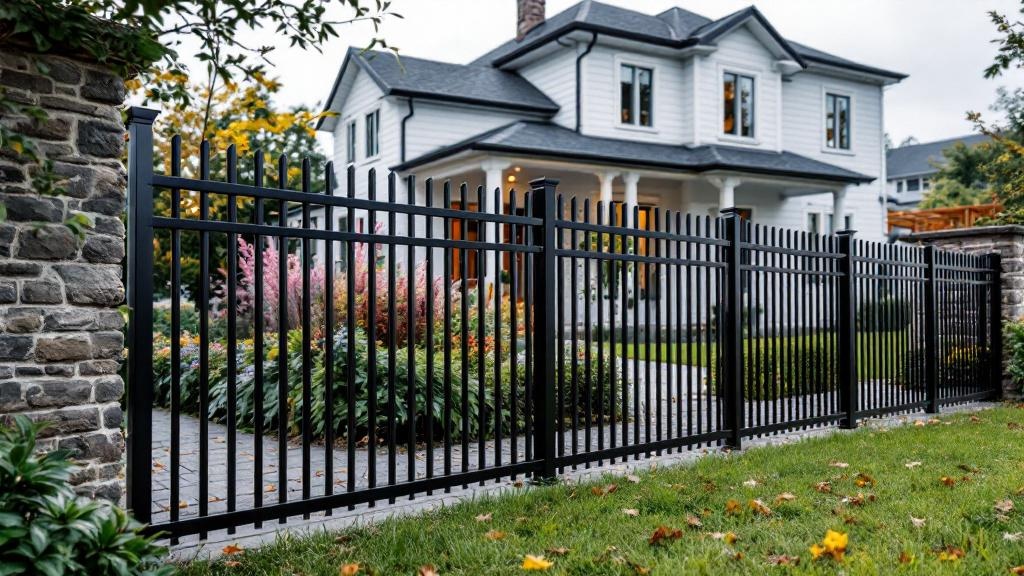 Beautiful Aluminum fence enhancing curb appeal