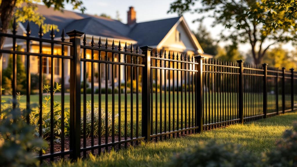 Aluminum fence installed at a ranch-style property in Milwaukee