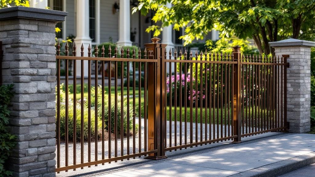 Aluminum fence installed at a ranch-style property in Pittsburgh