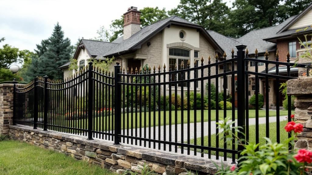 Beautiful Aluminum fence enhancing curb appeal