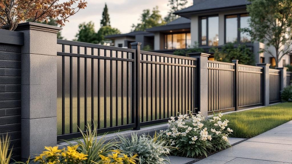 Aluminum fence installed at a urban property in Louisville