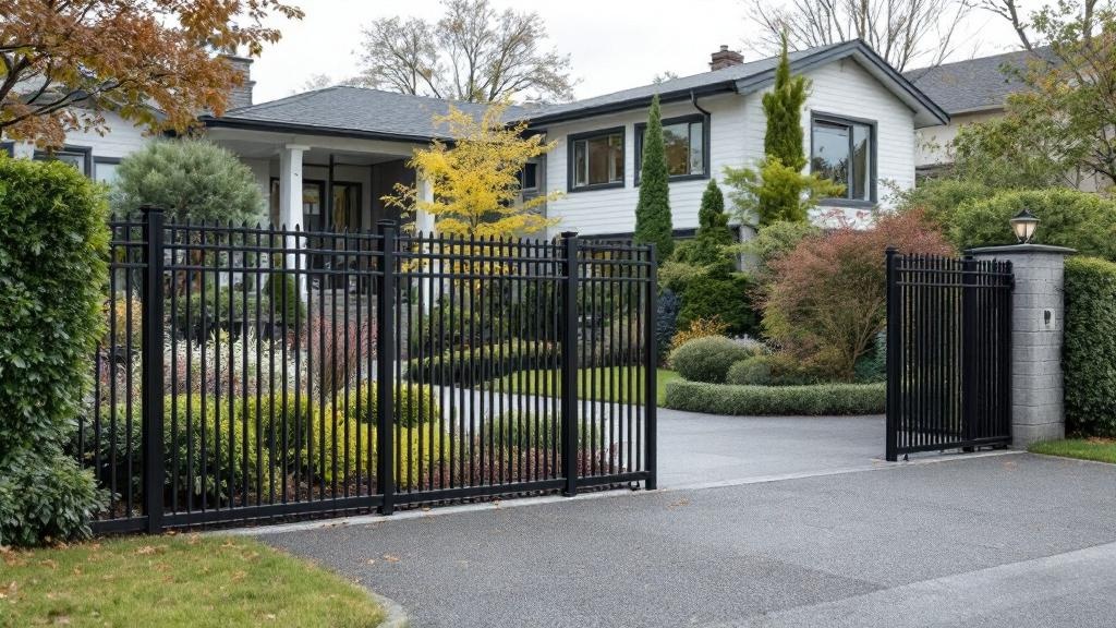 Beautiful Aluminum fence enhancing curb appeal