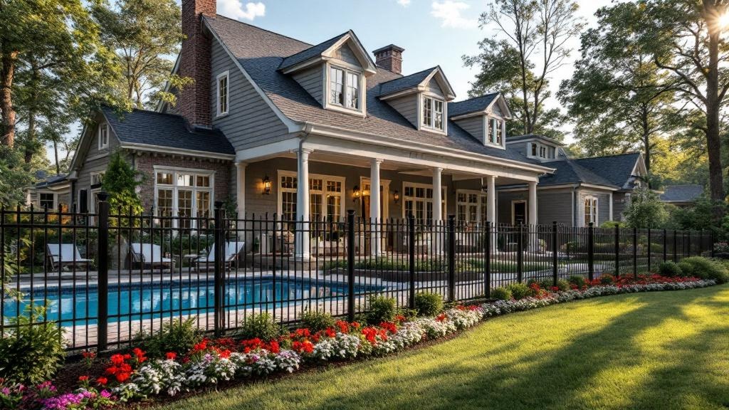 Aluminum fence with professional installation